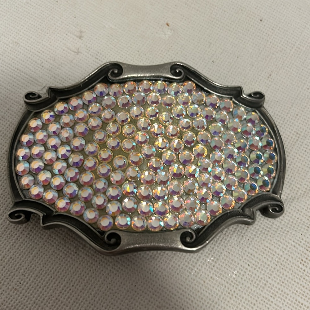 Vintage TRES FLORES RHINESTONE BELT BUCKLES..
